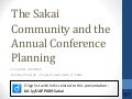 3 14 2011 UAPP689 Sakai Conference Planning
