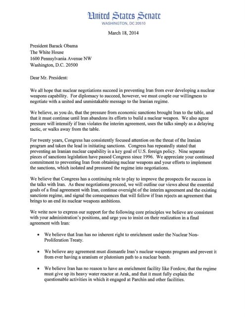 3 18-14 letter to potus re iran neg...