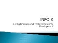 3.9 techniques and tools for systems development