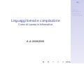 Linguaggi Formali e Compilazione: Automi