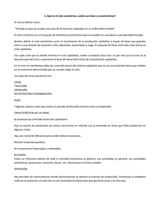 Ciclo Económico -  Macroeconomia