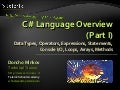 C# Language Overview Part I