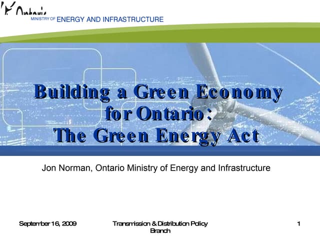 Ministry of Energy - Building a Gre...
