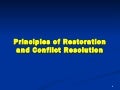 Resolving Conflict and Restoring Relationships