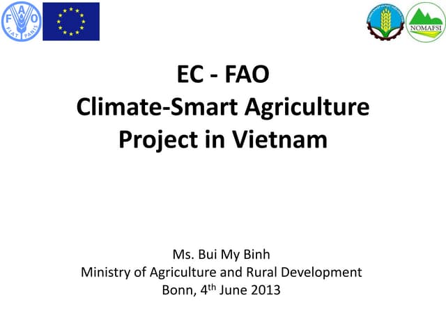 EC - FAO Climate - Smart Agriculture Project in Vietnam