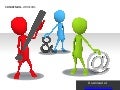 3D slide man with icons