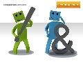 3D Square Man - With Icons by Slideshop
