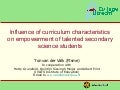 Influence of curriculum characteristics on empowerment of talented secondary science students
