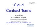 Cloud Contract Terms - Kuan Hon, Queen Mary University of London