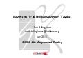 COSC 426 Lect. 3 -AR Developer Tools