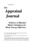 The Appraisal Journal: Evidence of Rational Market Valuations for Home Energy Efficiency