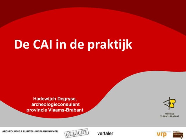 De Centrale Archeologische Inventaris in de praktijk (Hadewijch Degryse, provincie Vlaams-Brabant)