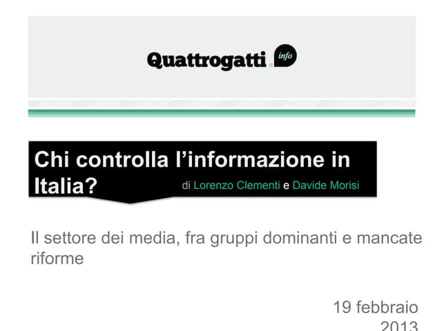 Chi controlla l'informazione in Italia?