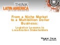 From a Niche Market to a Multibillion-Dollar Business: Logistics Lessons to Localization Stakeholders