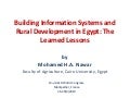 Building Information Systems and Rural Development in Egypt: The Learned Lessons
