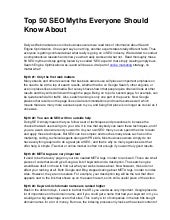 Top 50 SEO Myths Everyone Should Kn...