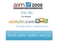 Social Media Marketing - Eric Wu, RentWiki.com