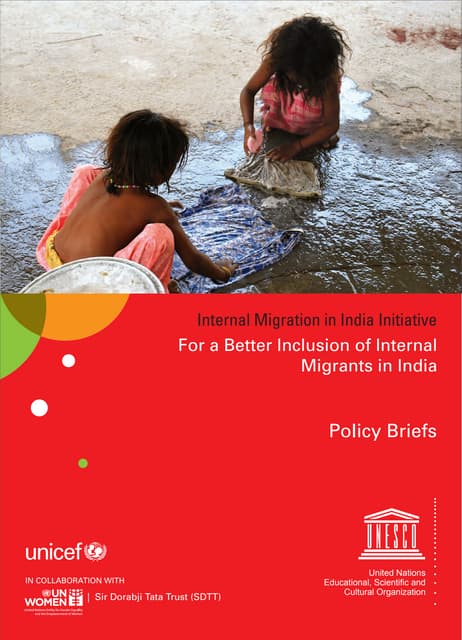 Policy Briefs: For a Better Inclusion of Internal Migrants in India