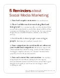 Five Reminders about Social Media Marketing
