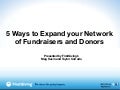 5 Ways to Expand your Network of Fundraisers and Donors