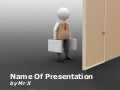 Working Man in front of a Door Free Powerpoint Template
