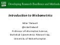 Mike Thelwall: Introduction to Webometrics