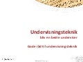 Gode råd til undervisningsteknik