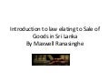  Law relating to sale of goods in Sri Lanka