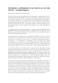 Repensar El Aprendizaje En La Era De La Cultura Digital.   David Buckingham