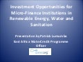 AMERMS Workshop 8: Microfinance for a Sustainable Environment (PPT by Patrick Lumumba)