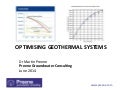 Optimisation of geothermal systems