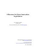 8 Reasons for Open Innovation Exploration