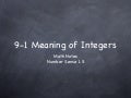 9-1 Meaning of Integers