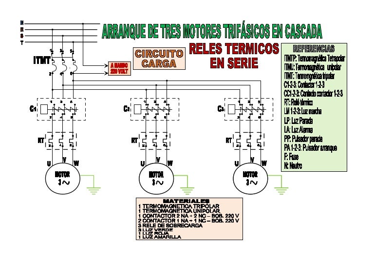 Arranque De Tres Motores En Cascada Con Temporizadores