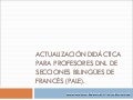 Actualizacion Didactica Para Profesores Dnl De Secciones BilingüEs De FrancéS