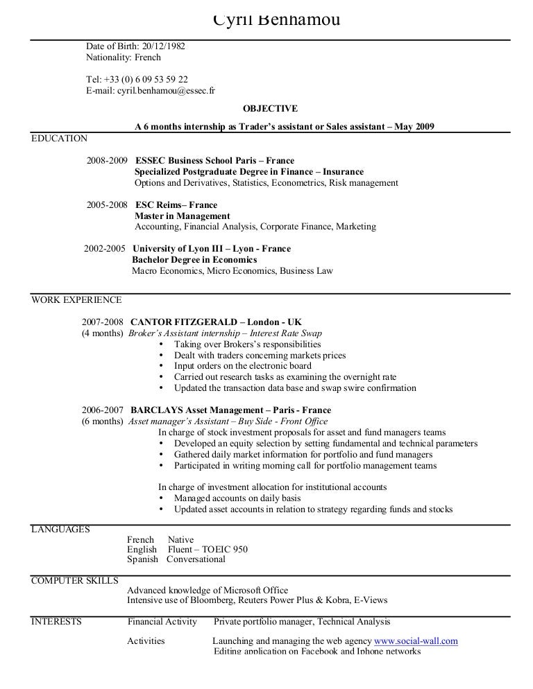 exemple cv essec à imprimer