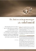 Huisvestingsmanager als Edelsmid.