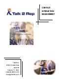 Talk2Rep Call Centers General Services Brochure 011206