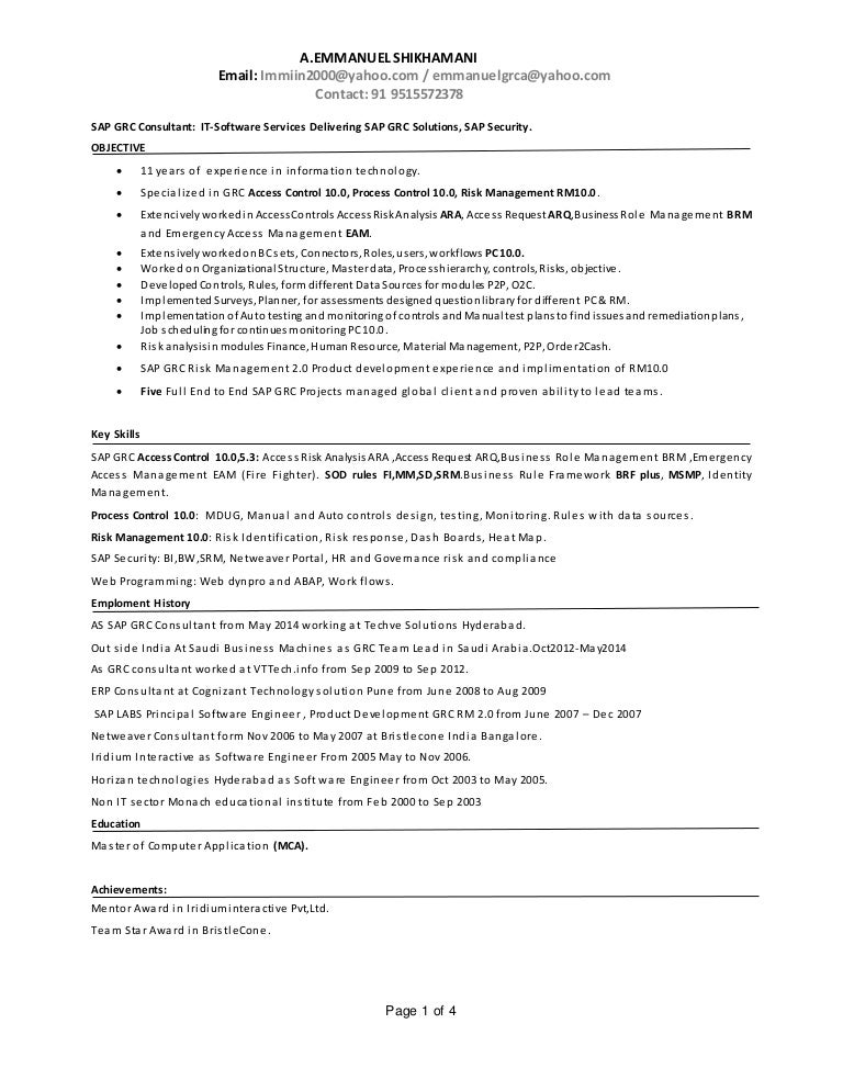 sap srm functional consultant resume profile hire it