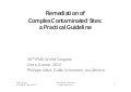 IPMA 2012: Managing complexity: example of the remediation of complex contaminated sites