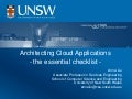 Architecting Cloud Applications - the essential checklist