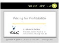 Pricing for Profitability