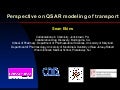 Perspective on QSAR modeling of transport