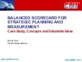 Balanced Scorecard for Strategic Planning and Measurement