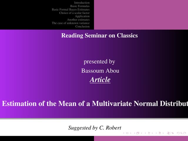 Presentation of Bassoum Abou on Stein's 1981 AoS paper