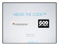 "Above The Code"   mexican vc : 500 startups - october 26, 2012