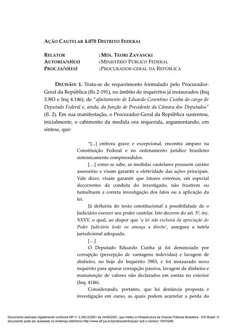 O relatório de Teori