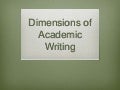Academic Writing