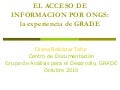 El acceso de información por ONGs: La experiencia de GRADE