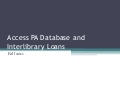 Access pa and interlibrary loans